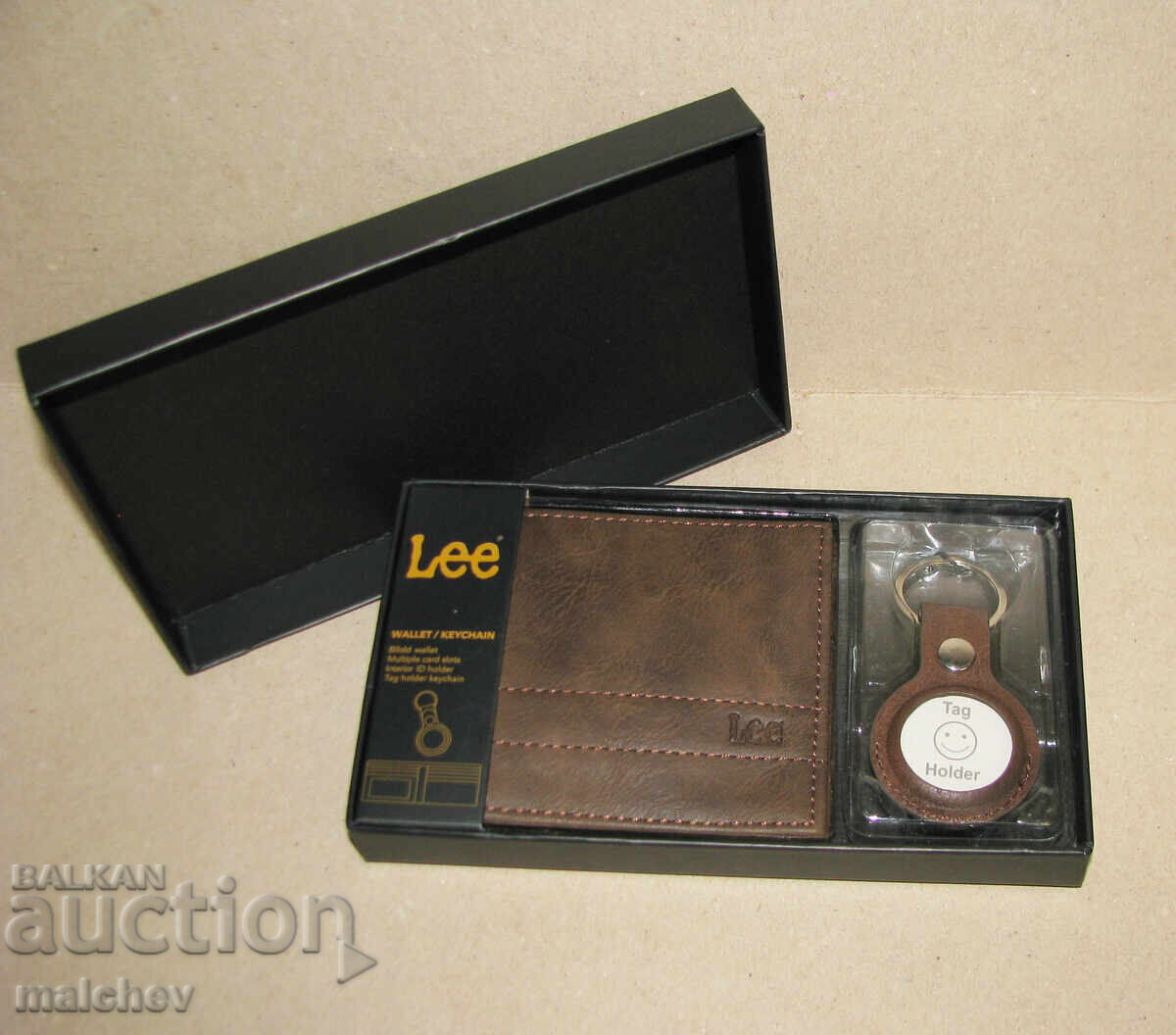 Σετ δερμάτινο πορτοφόλι και μπρελόκ Lee, καινούργιο Σετ δερμάτινο πορτοφόλι και μπρελόκ Lee, καινούργιο