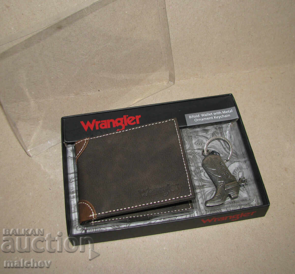 Σετ δερμάτινο πορτοφόλι και μπρελόκ Wrangler, καινούργιο Σετ δερμάτινο πορτοφόλι και μπρελόκ Wrangler, καινούργιο