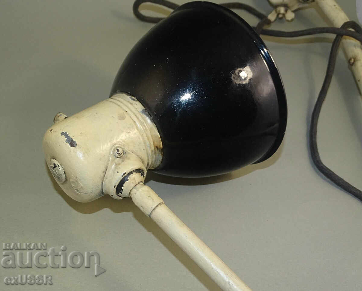 Veche lampă de lucru germană cu brațe, email, anii 1930 - 5