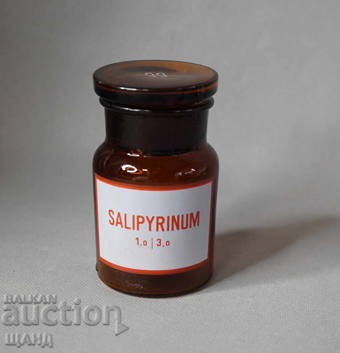 Old Glass Apothecary Bottle Jar Pharmacy SALIPYRINUM