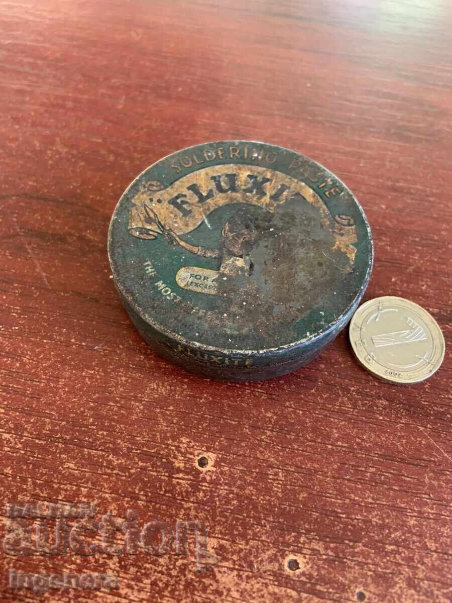 СТАРА МАРКОВА МЕТАЛНА КУТИЯ С ФЛЮС ПАСТА ЗА ЗАПОЯВАНЕ РЕТРО - 5