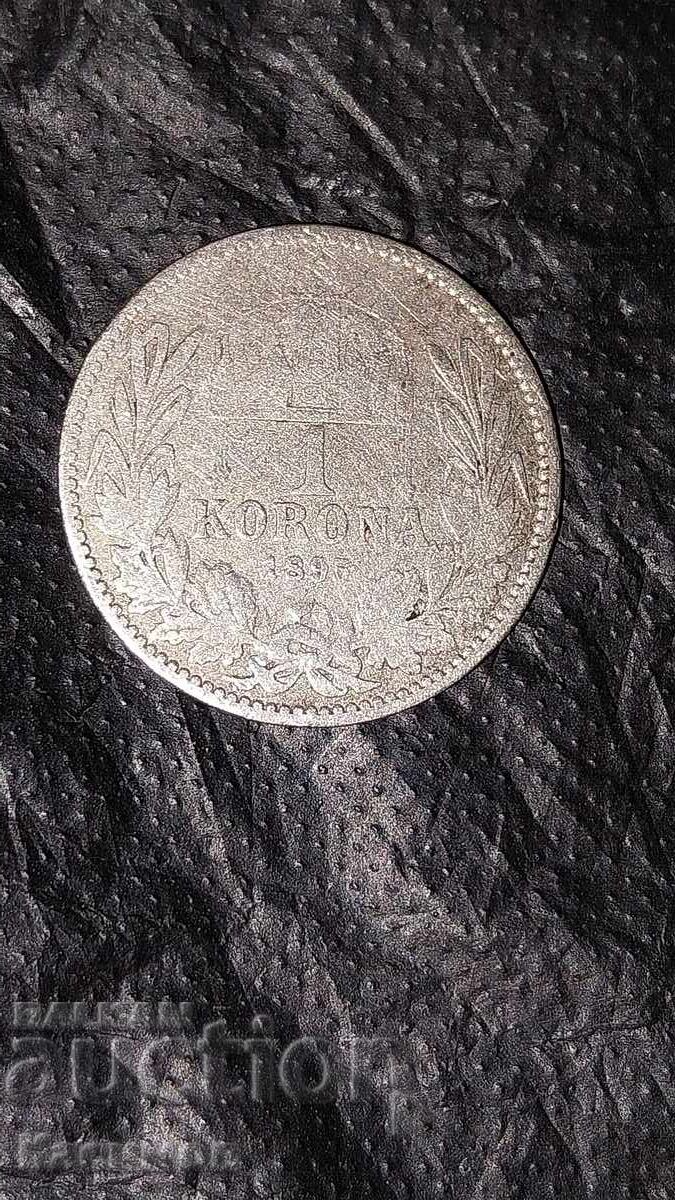 Licitație Monedă veche de argint din Austria 1 Coroană 1895