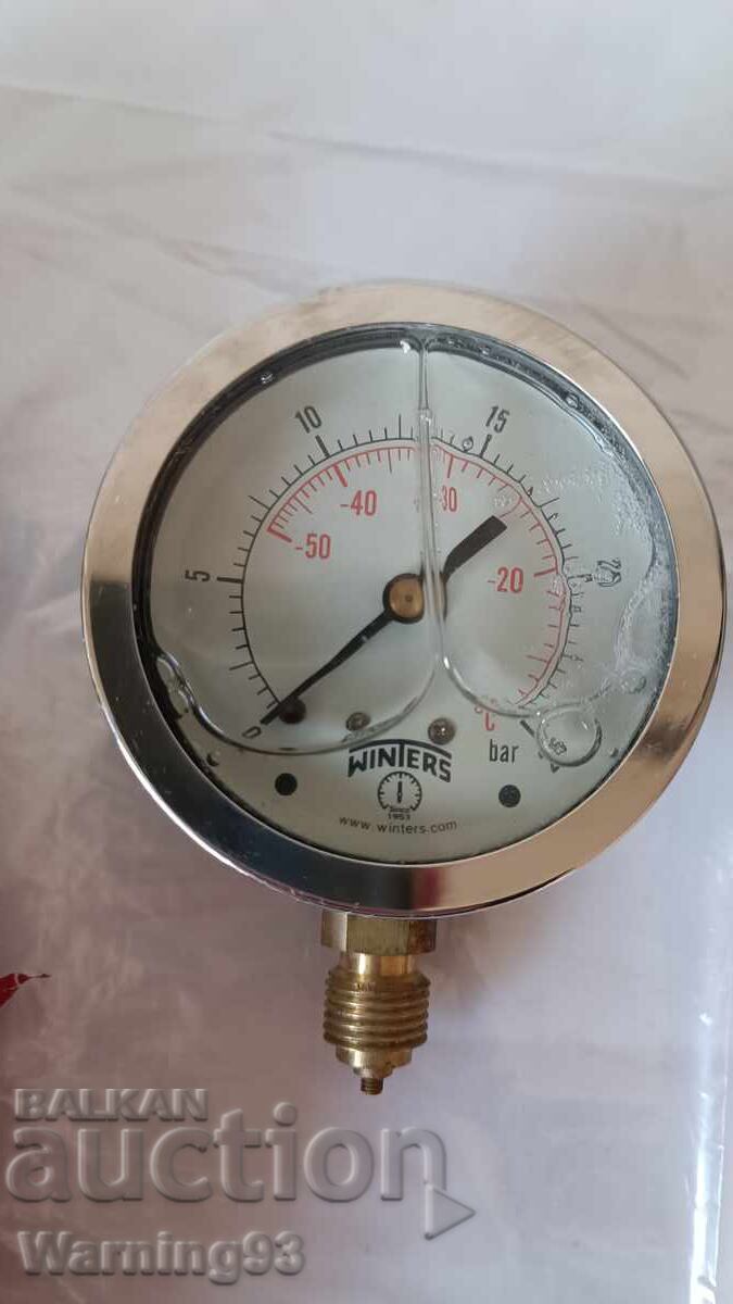 Manometru - WINTERS - PFQ1365 - 2.5"x1/4" - 0-25bar/celsius cu preț € 20.00 | 39.12 BGN Manometru - WINTERS - PFQ1365 - 2.5"x1/4" - 0-25bar/celsius cu preț € 20.00 | 39.12 BGN