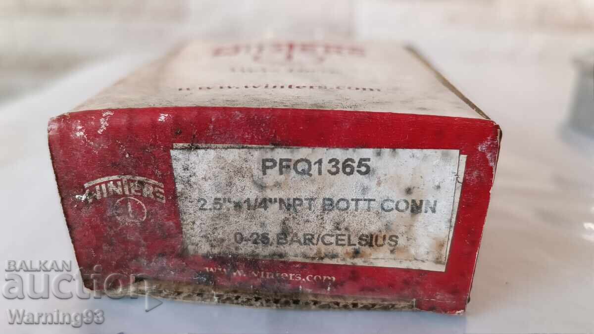 Manometru - WINTERS - PFQ1365 - 2.5"x1/4" - 0-25bar/celsius - 6 Manometru - WINTERS - PFQ1365 - 2.5"x1/4" - 0-25bar/celsius - 6