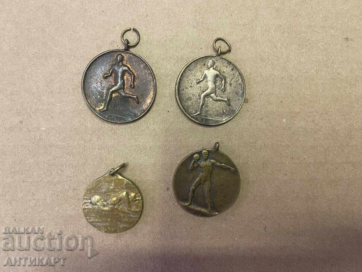 4 броя български спортни комунистически медала 1950,1952