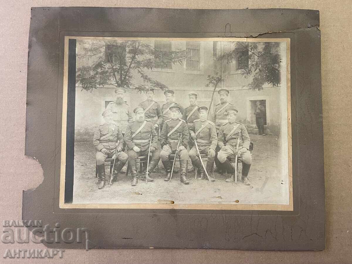 стара твърда снимка военни офицери Първа свет. война