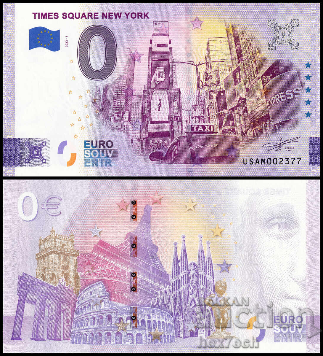 ❤️ ⭐ USA 2022 0 Euro Times Square New York UNC new ⭐ ❤️