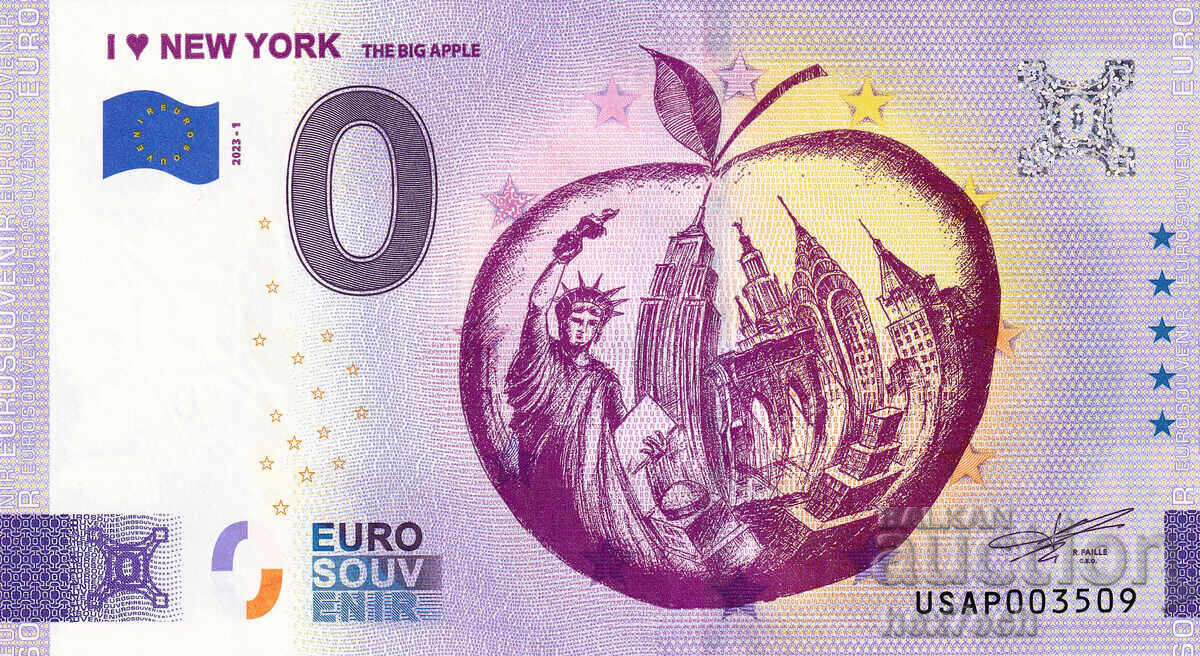 ❤️ ⭐ USA 2023 0 Euro I ♥ New York UNC new ⭐ ❤️ with price € 5.99 | 11.72 BGN