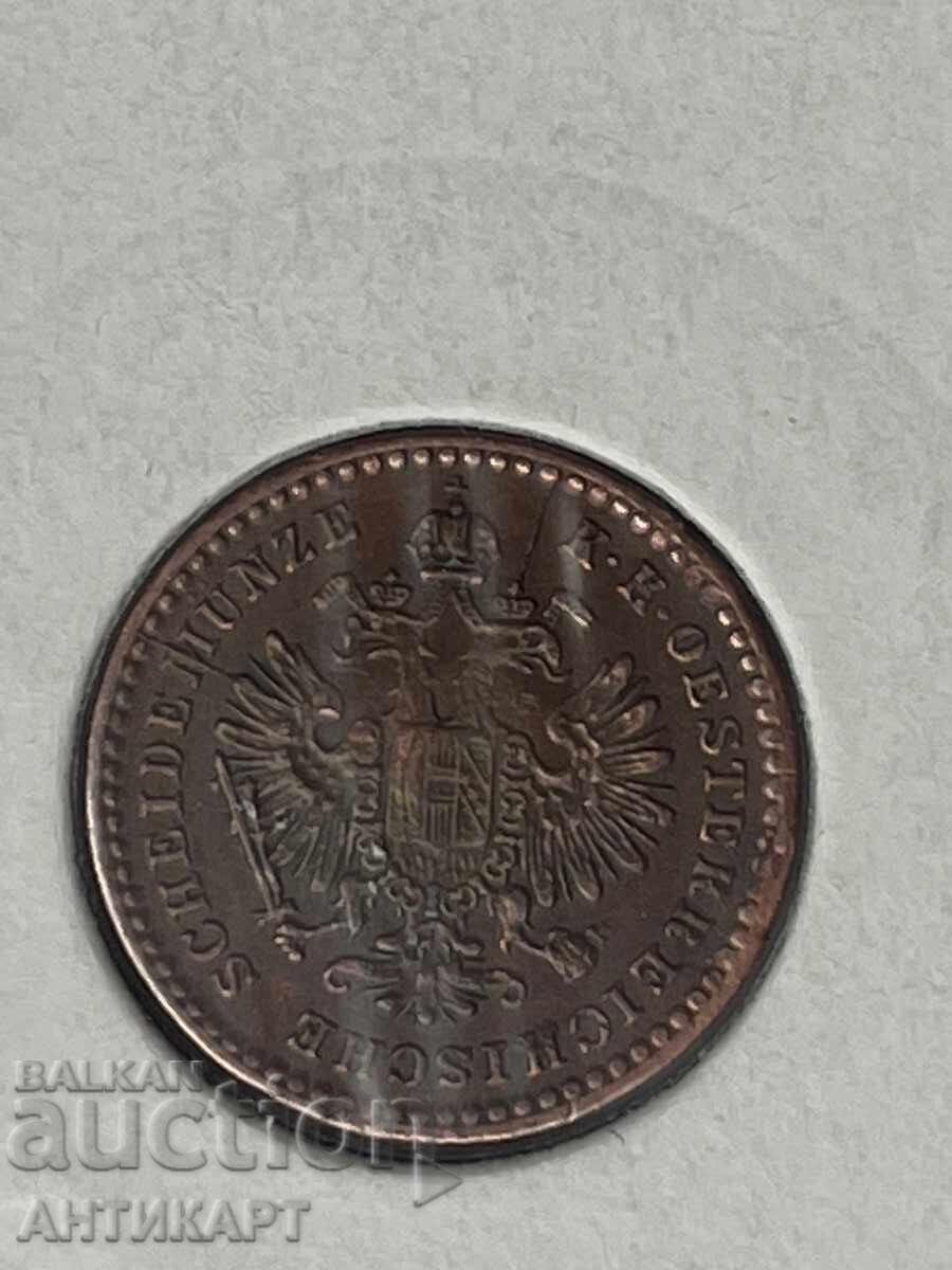 медна монета Австрия Австро Унгария 5/10 кройцер 1860 с цена € 4.60 | 9.00 лв.