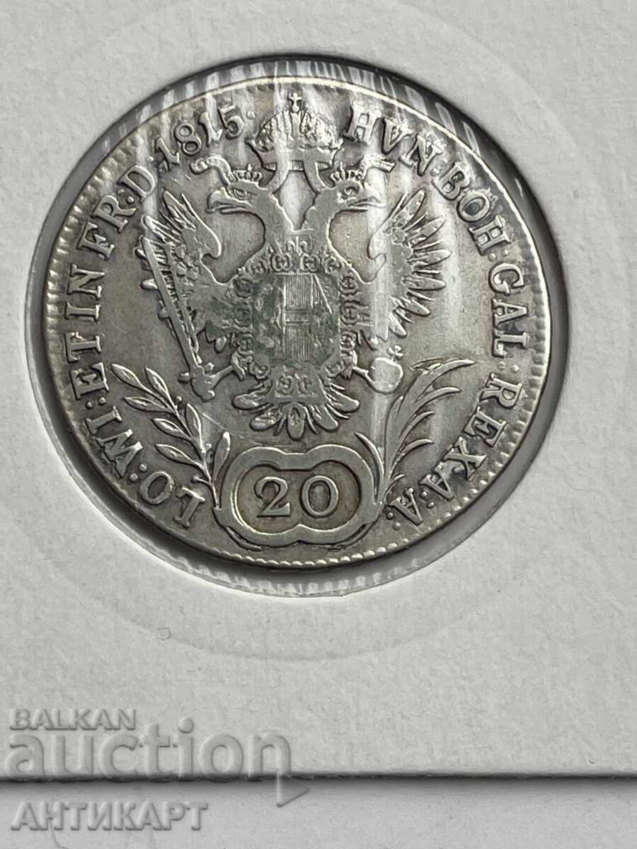 Redka ασημένια νομίσματα Αυστρίας 20 κρόιτσερ 1815