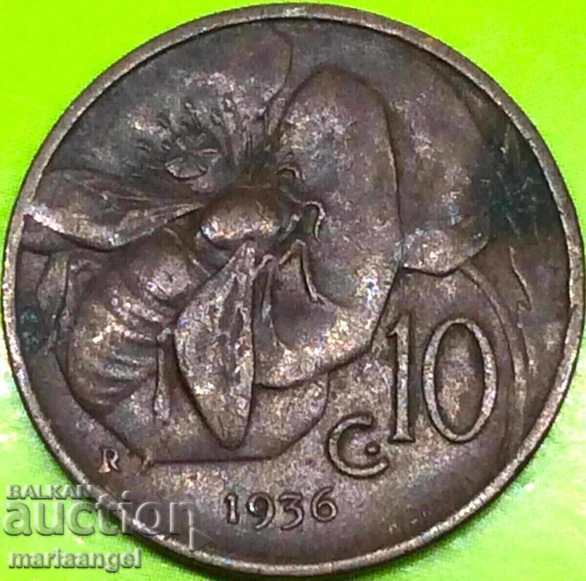 10 λεπτά 1936 Ιταλία Ρώμη Μέλισσα - σπάνιο έτος