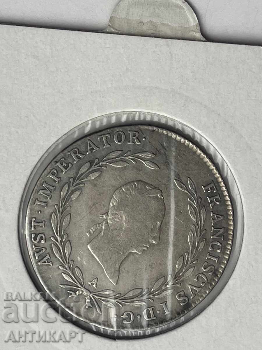 рядка сребърна монета Австрия 20 кройцера 1826 с цена € 28.00 | 54.76 лв.