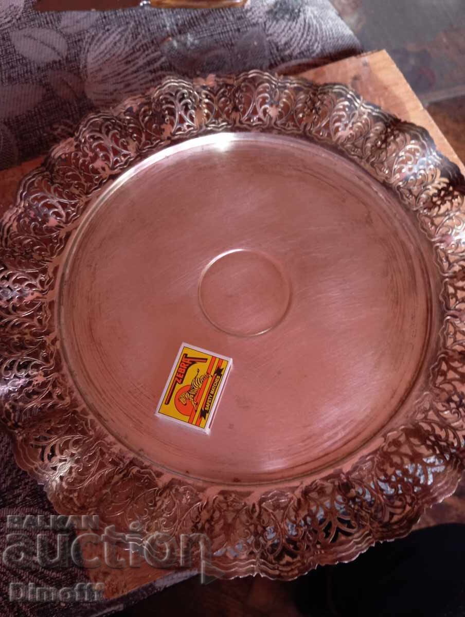 Доставка на Стар посребрен поднос табла