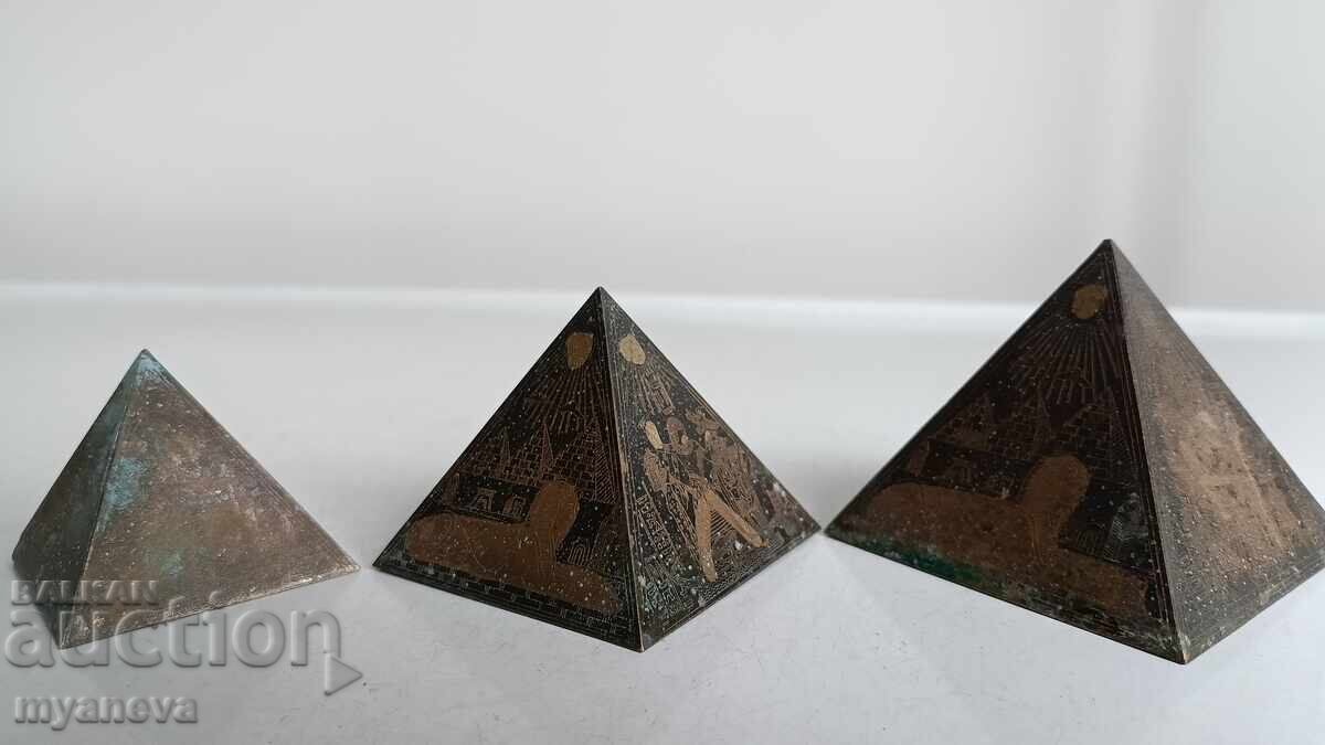 Vintage bronze energy pyramids with Egyptian motifs with price € 40.00 | 78.23 BGN