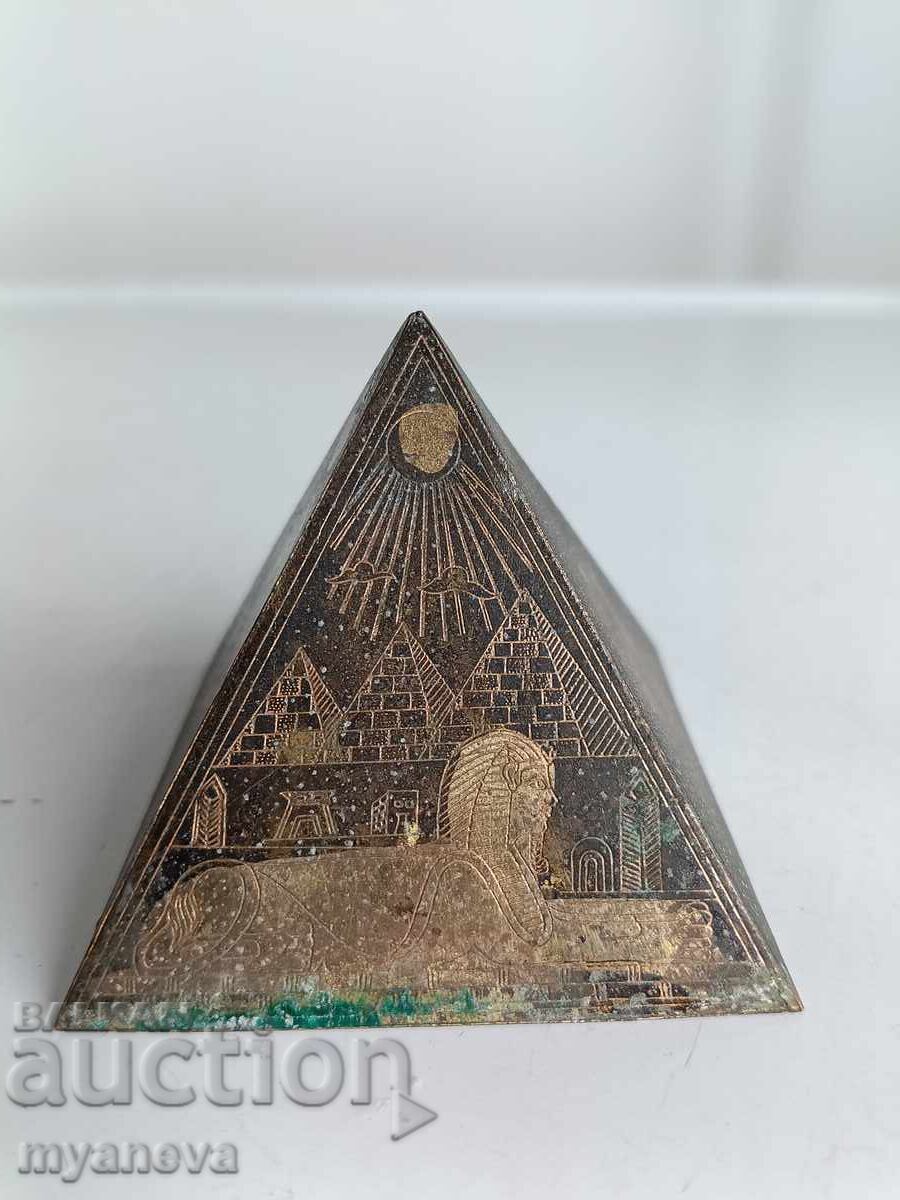 Delivery of Vintage bronze energy pyramids with Egyptian motifs