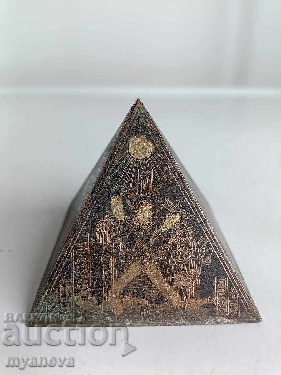 Vintage bronze energy pyramids with Egyptian motifs - 5