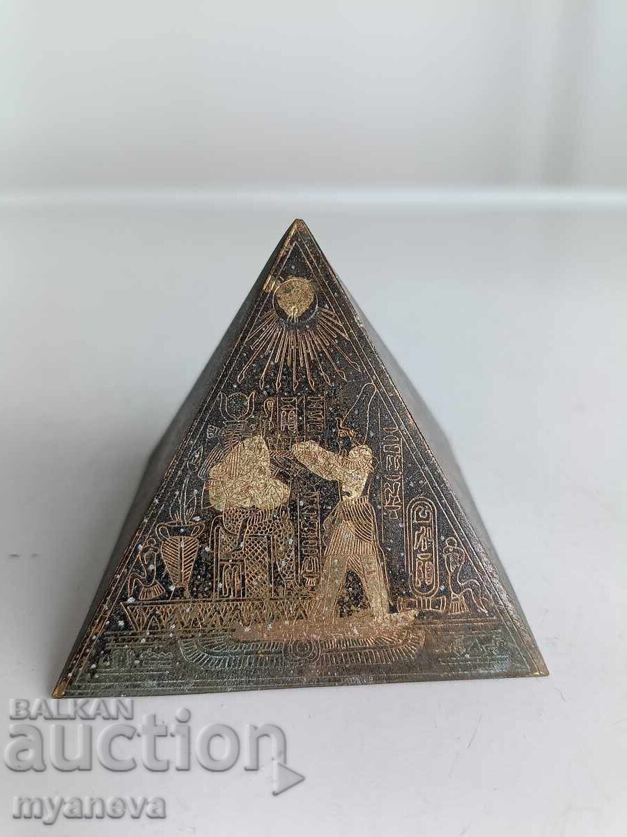 Vintage bronze energy pyramids with Egyptian motifs - 6