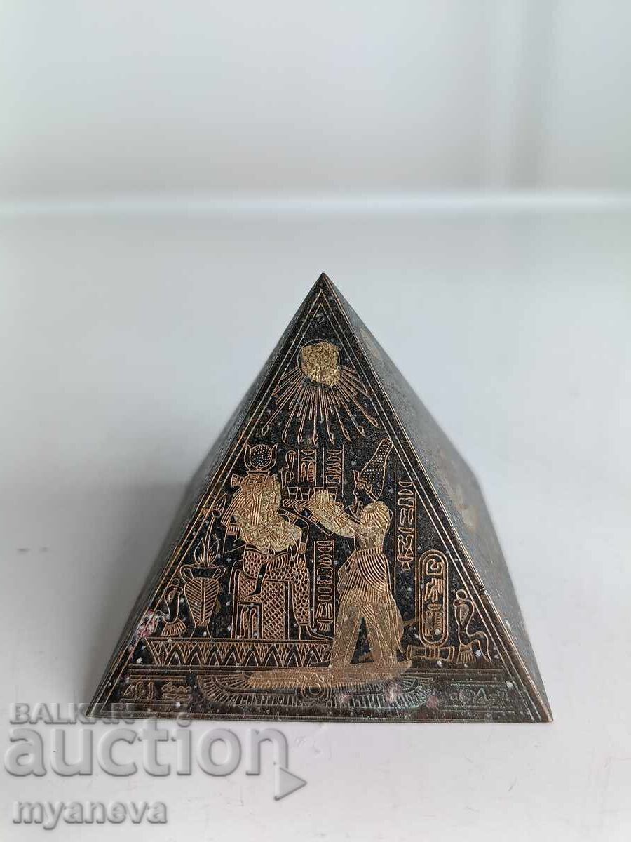 Vintage, bronz, piramide energetice cu motive egiptene - 7