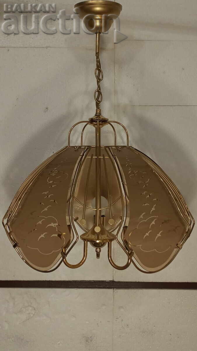 Lampshade (Chandelier) with 5 glass shades and 3 LED bulbs E14 / 5W - 7