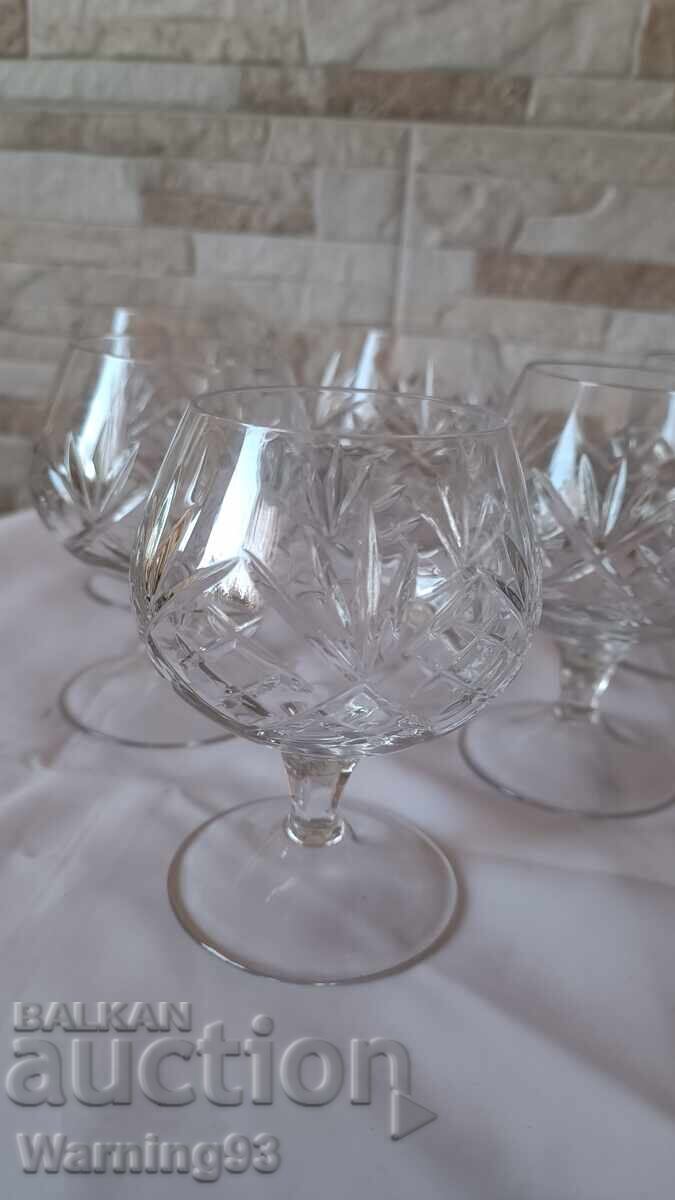 Whiskey / Cognac Service - Lead Crystal - 6 Pieces - Quartz - 6