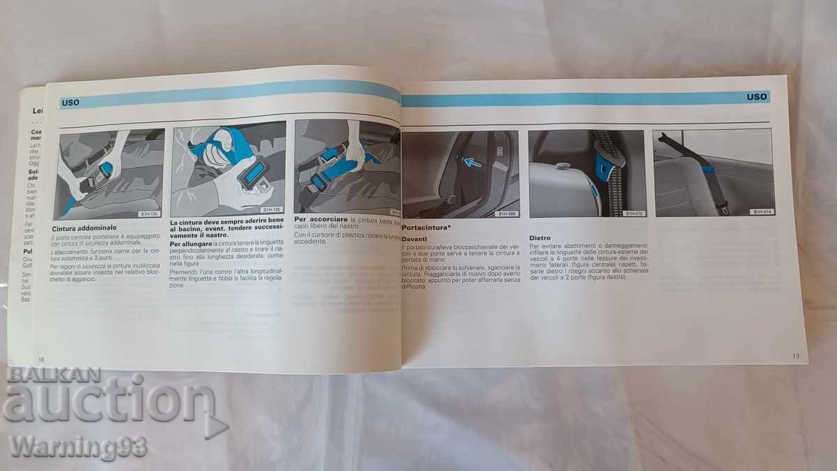 Оригинална книжка на Volkswagen Golf - VW - Италианкси с цена € 10.00 | 19.56 лв. Оригинална книжка на Volkswagen Golf - VW - Италианкси с цена € 10.00 | 19.56 лв.