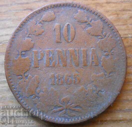 10 πένια 1865 g. - Ρωσία (για Φινλανδία) 10 πένια 1865 g. - Ρωσία (για Φινλανδία)