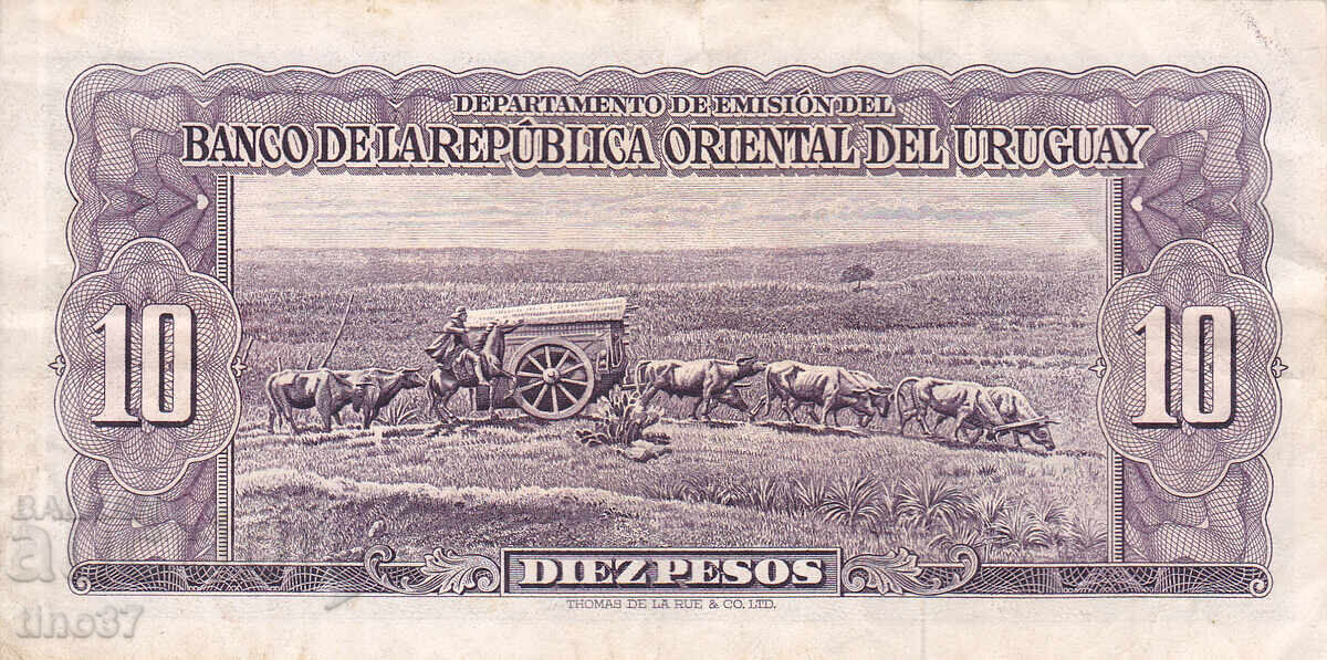Licitație tino37 - URUGUAY - 10 PESOS - 1939 - VF Licitație tino37 - URUGUAY - 10 PESOS - 1939 - VF