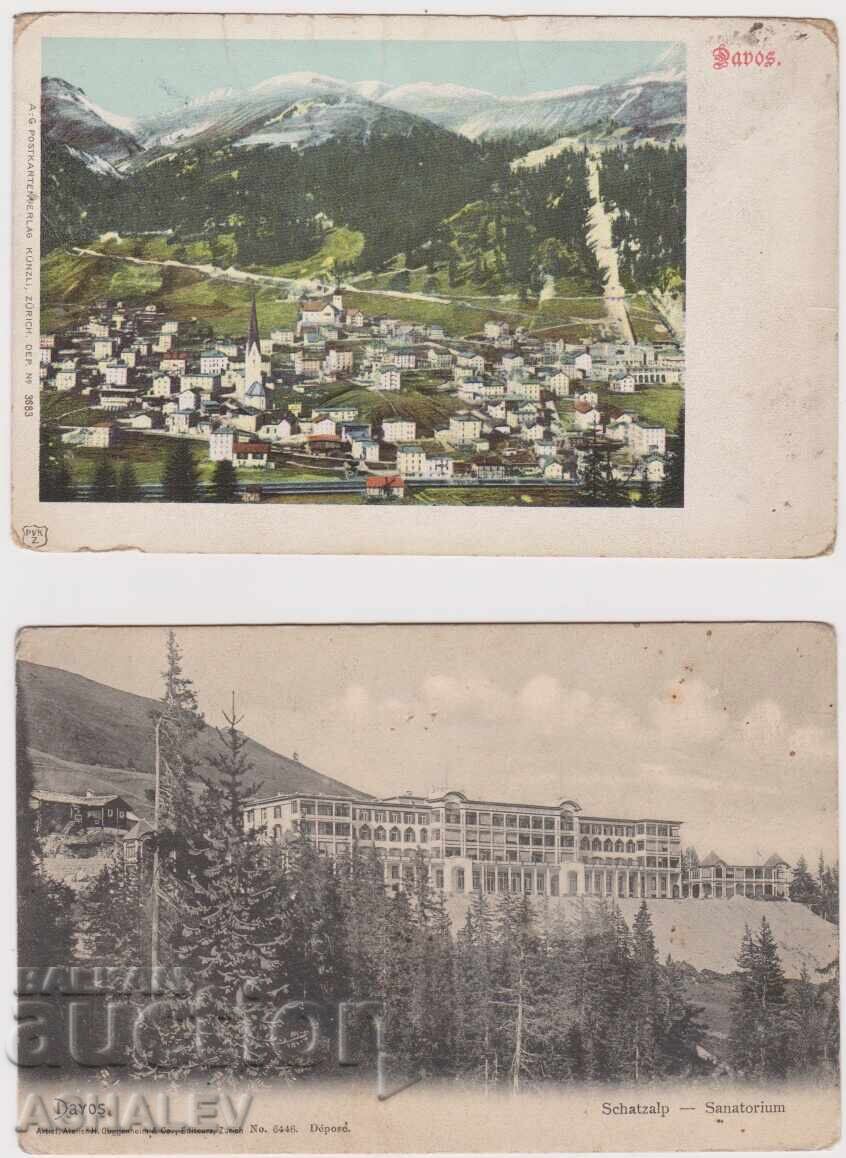 Switzerland - Davos, two unused postcards Switzerland - Davos, two unused postcards