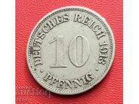 Германия-10 пфенига 1913 G-Карлсруе