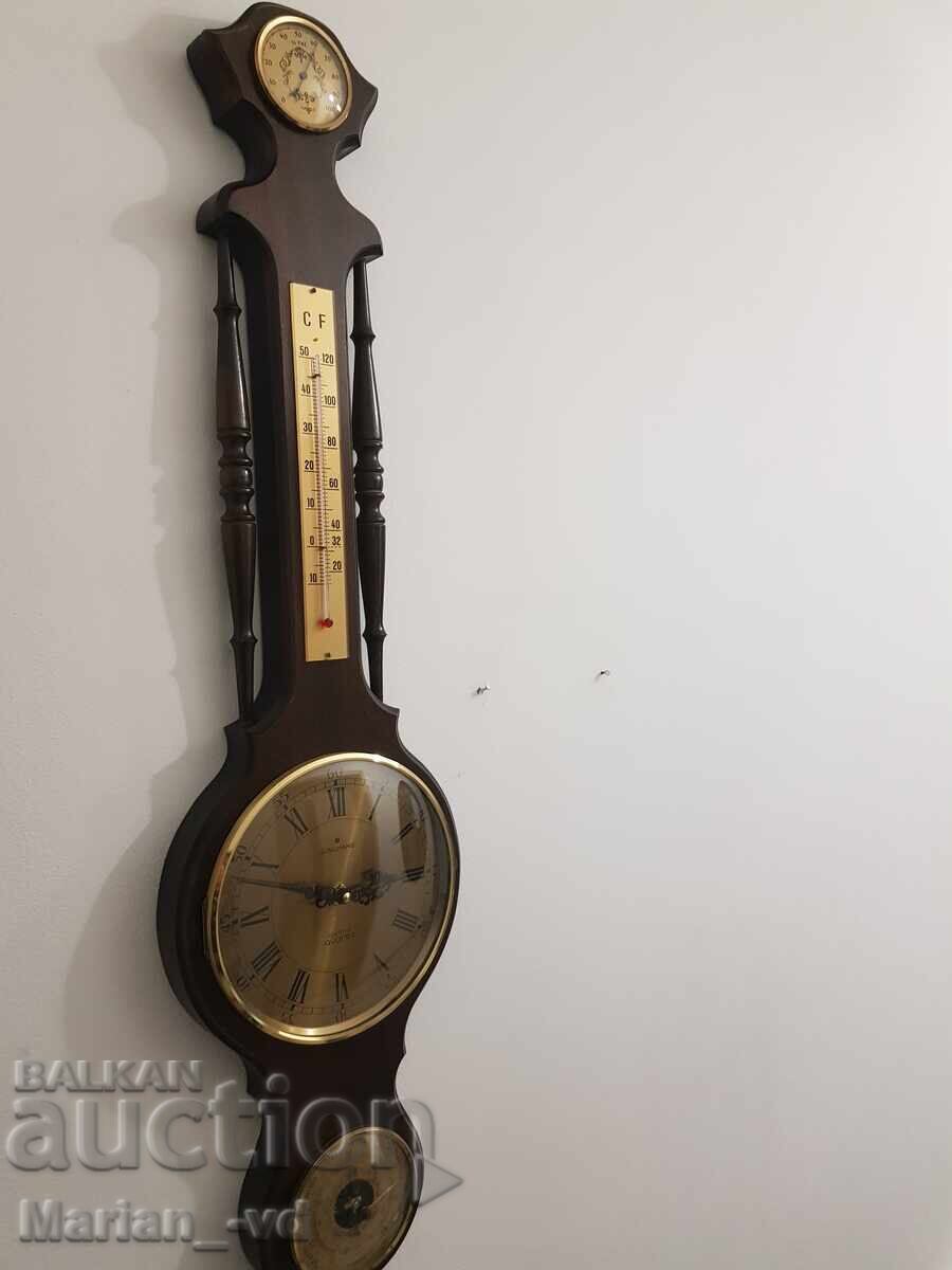 Large barometer, thermometer, hygrometer and clock - 6