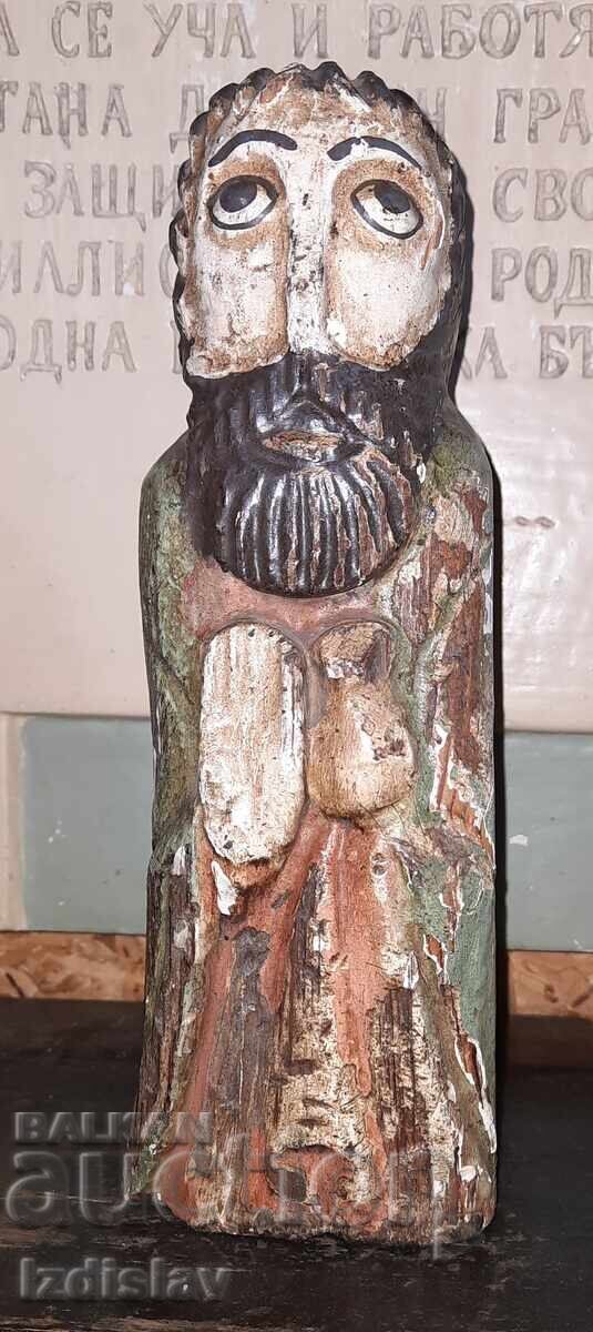 Licitație Veche figură de lemn a Sfântului Iosif