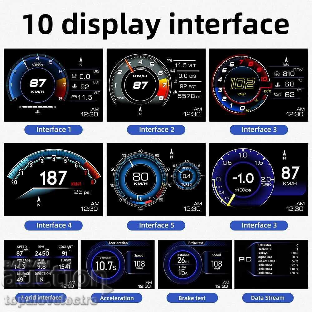 Delivery of NEW! Car Head-Up Display with OBD2 and GPS, Horizontal