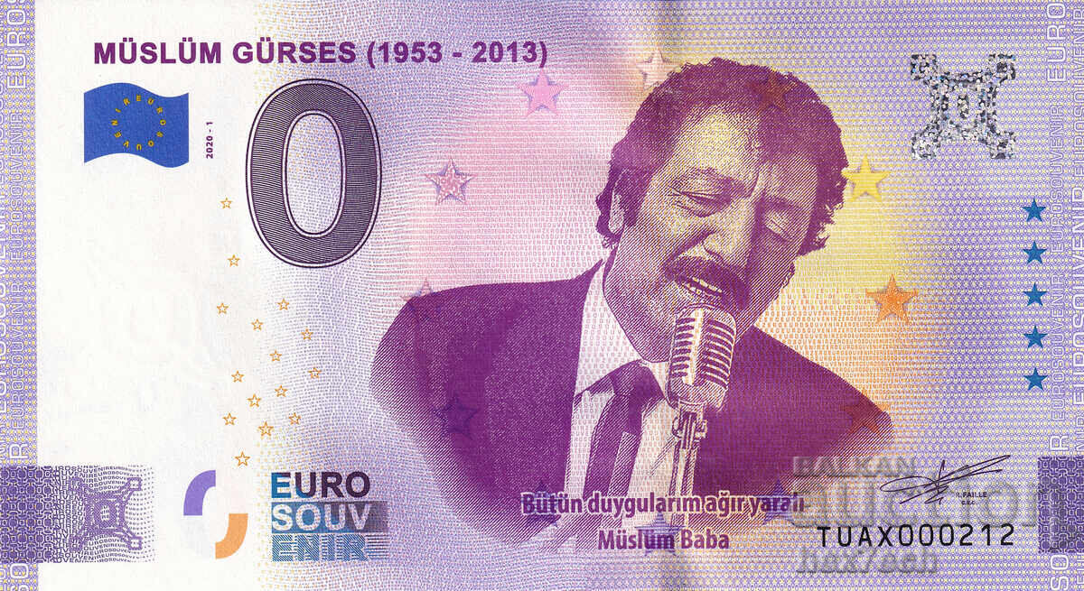 ❤️ ⭐ Turkey 2020 0 Euro Müslüm Gürses UNC new ⭐ ❤️ with price € 5.99 | 11.72 BGN ❤️ ⭐ Turkey 2020 0 Euro Müslüm Gürses UNC new ⭐ ❤️ with price € 5.99 | 11.72 BGN