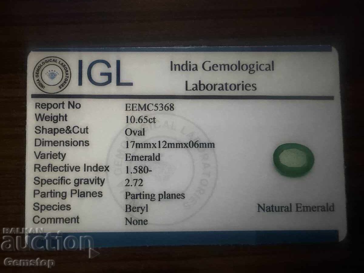 Delivery of BZC! 10.65 ct Natural Emerald Oval Cert. IGL from 1st!