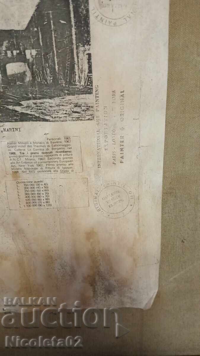 Πίνακας Giovanni Marini (1960-1965) με τιμή € 100.00 | 195.58 BGN