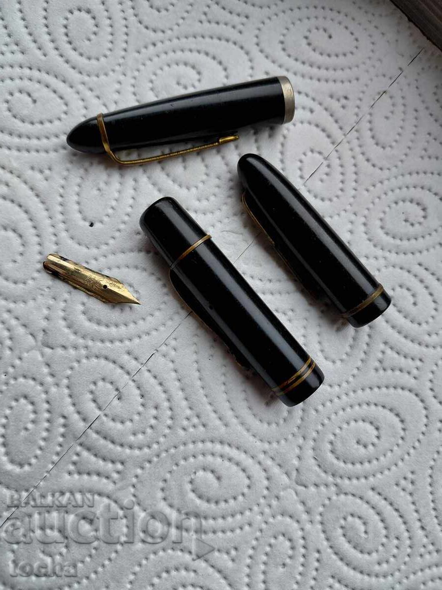 Auction  Lot of Melbi / Rhodope caps and 14k pen marked .BZC