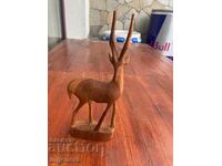 Statuietă din lemn, figură, sculptură în lemn, ANTILOPĂ