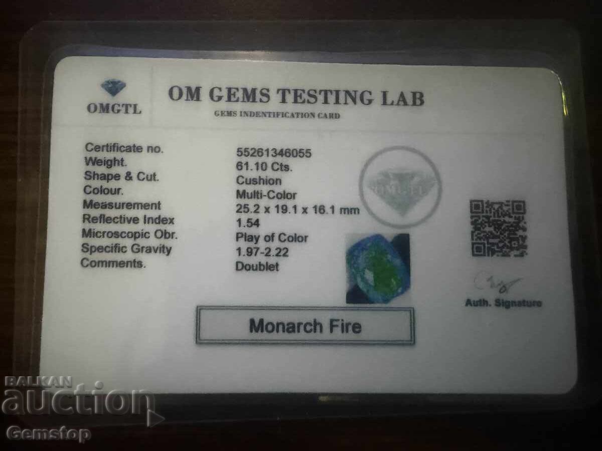 Natural Fire Opal Monarch Cert. OMGTL from 1ct! - 6