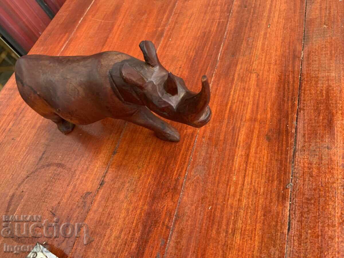 Livrarea STATUETĂ DIN LEMN FIGURĂ SCULPTURĂ ÎN LEMN RINOCER