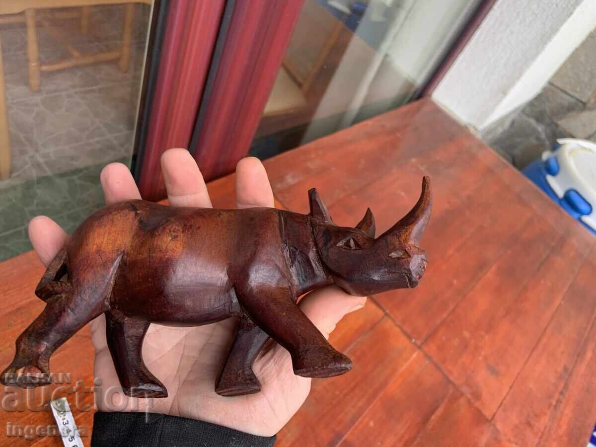 STATUETĂ DIN LEMN FIGURĂ SCULPTURĂ ÎN LEMN RINOCER - 5