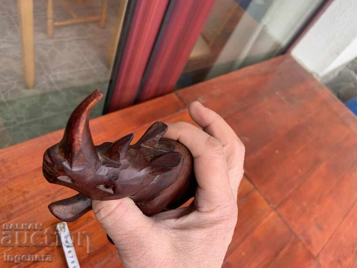 STATUETĂ DIN LEMN FIGURĂ SCULPTURĂ ÎN LEMN RINOCER - 6