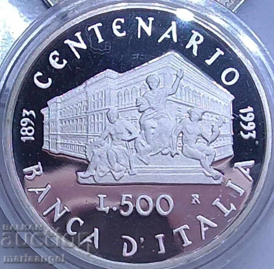 500 Lire 1993 Jubileul Băncii Italiei PROOF UNC - 5