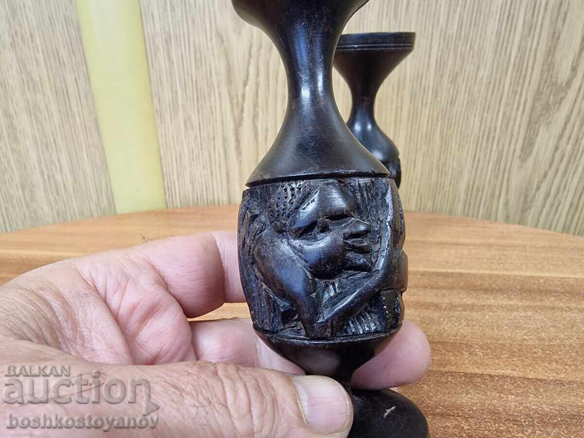 Σετ κηροπήγια από έβενο με τιμή € 8.00 | 15.65 BGN