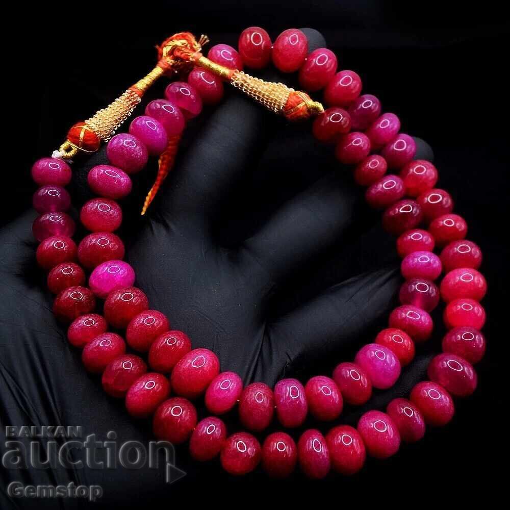 Auction  Ruby-corundum single-row necklace from 1st!