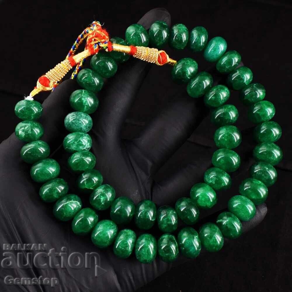 Аукцион БЗЦ! 1443 к-тa едноредово колие от емералд от 1ст!