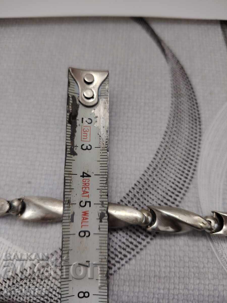 Όμορφη ασημένια αλυσίδα με σήμανση - 5