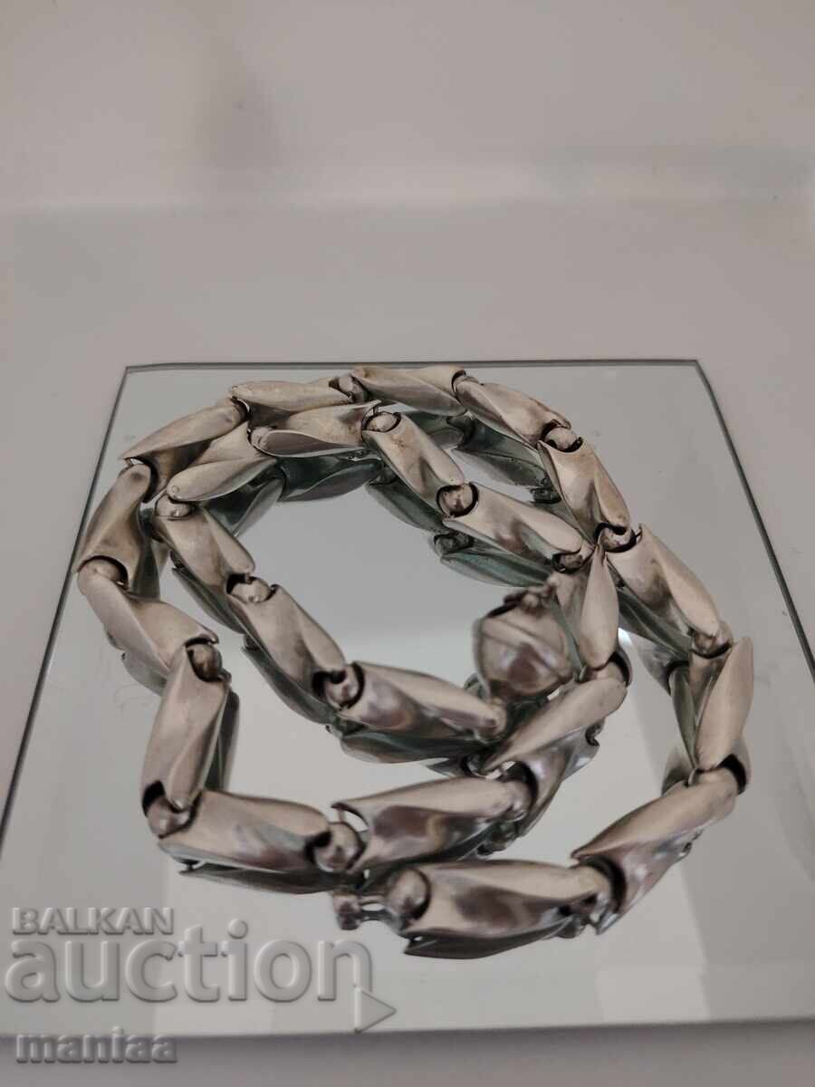 Όμορφη ασημένια αλυσίδα με σήμανση - 6