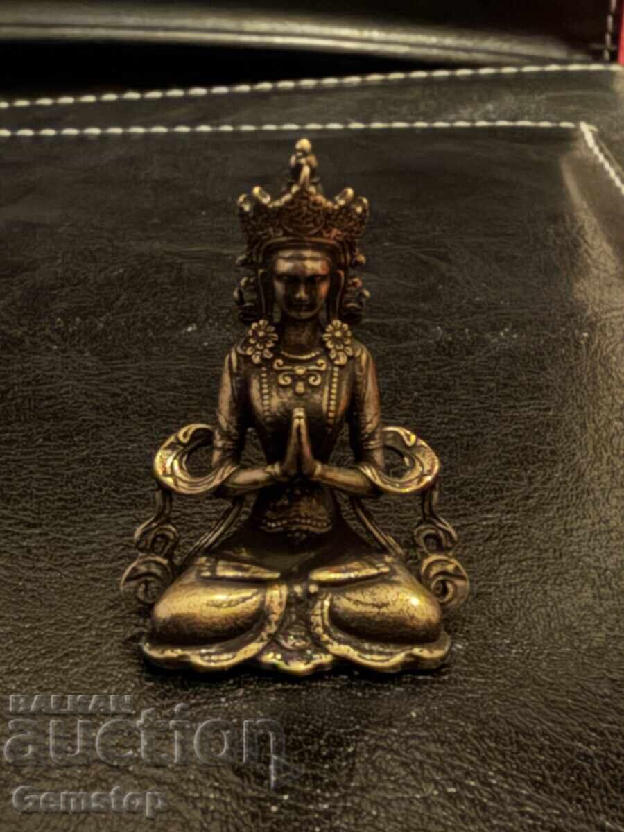 ΒΖΤ! 14 γραμμάρια στυλιζαρισμένο χάλκινο άγαλμα Βούδα από 1 st!