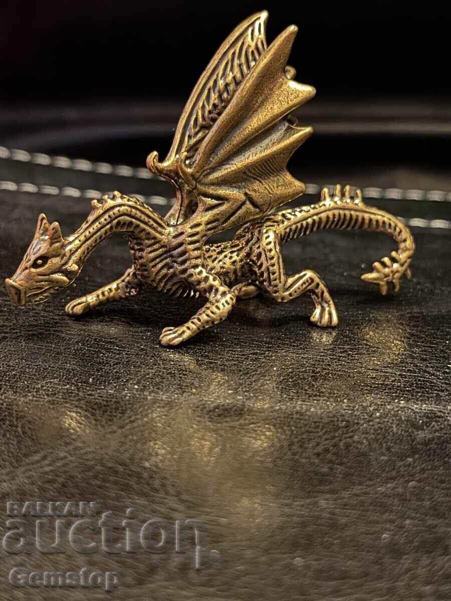 БЗЦ! 31 грама стилизирана бронзова фигура дракон от 1 ст! БЗЦ! 31 грама стилизирана бронзова фигура дракон от 1 ст!