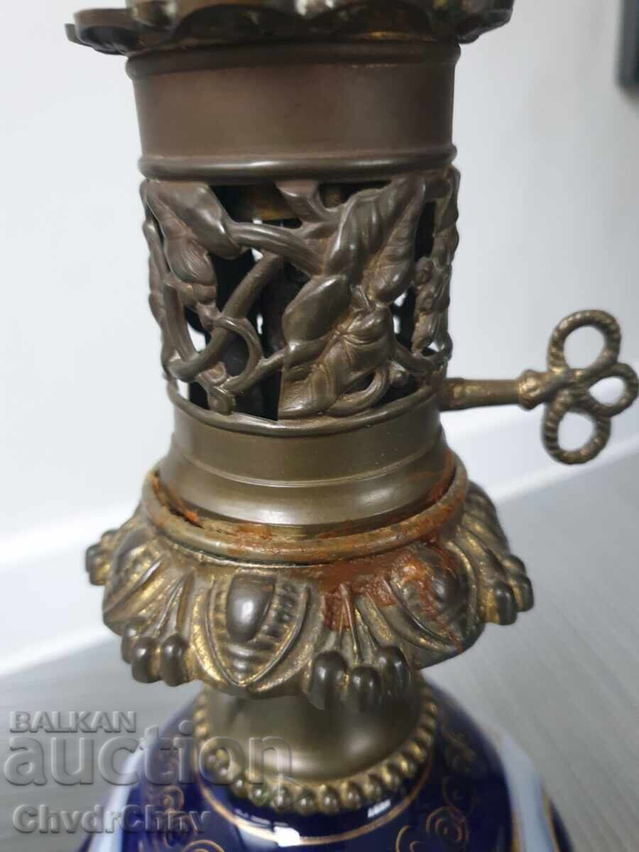 Livrarea Două lămpi de gaz vechi din porțelan francez, 36 cm, pereche